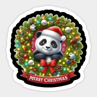 Panda merry christmas Sticker